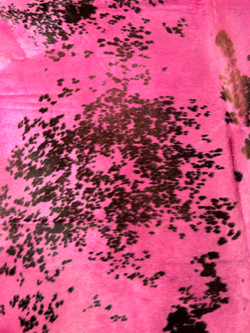 Speckled Cowhide Rug Dyed Pink Size: 7.7x7.7 feet D-228