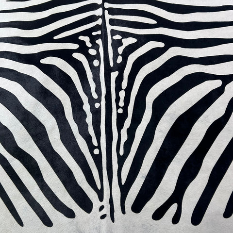 African Zebra Print Cowhide Rug (awesome quality) Size: 7x6.7 feet Z-204
