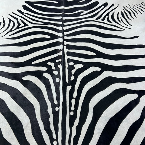 African Zebra Print Cowhide Rug (awesome quality) Size: 7x6.7 feet Z-204