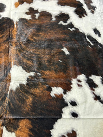 Gorgeous & HUGE Tricolor Cowhide Rug Size: 8x7 feet D-233