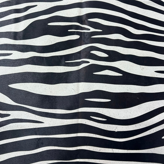 Horizontal Zebra Print Cowhide Rug Size: 7x5.5 feet Z-215