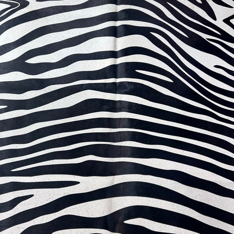 Horizontal Zebra Print Cowhide Rug Size: 7x5.5 feet Z-215