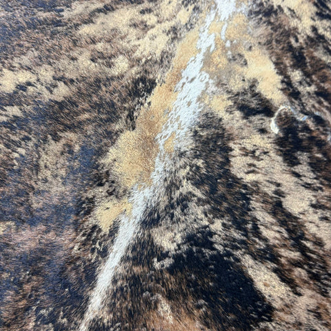 Printed Brindle Cowhide Rug with distressed finish Size: 8x6.5 feet Z-216
