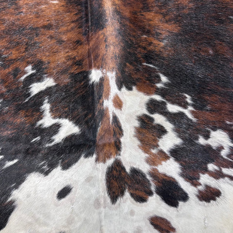 Tricolor Cowhide Rug Size: 7.5x6 feet D-728