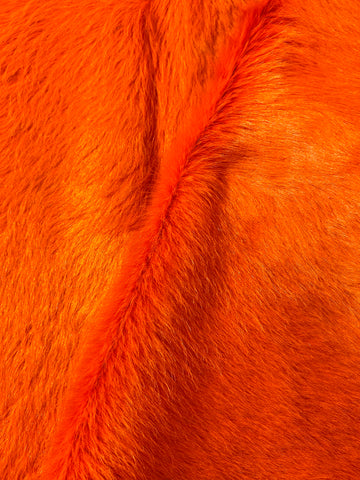 Dyed Orange Cowhide Rug Size: 7x6 feet D-251