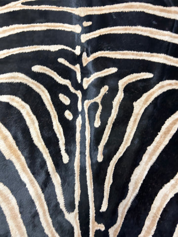 Dark Genuine Zebra Cowhide Rug Size: 7.2x6.2 feet D-254