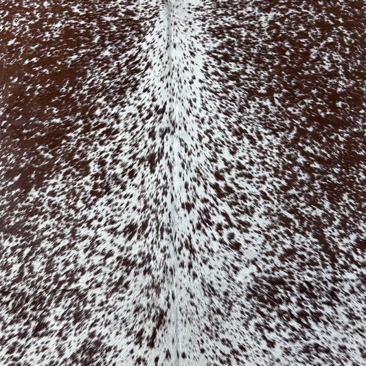 Brown and White Speckled Cowhide Rug Size: 7x7 feet D-735