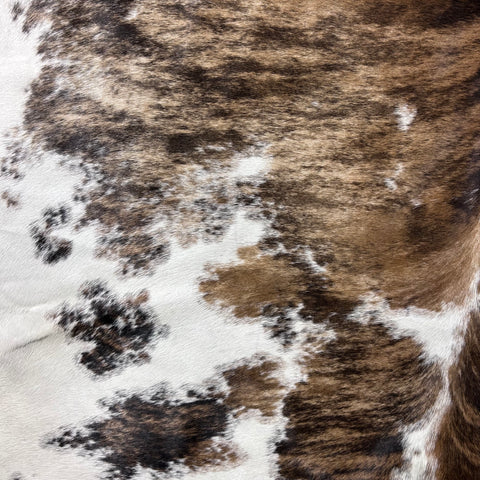 Gorgeous Tricolor Cowhide Rug (mainly light beige brindle tones) Size: 7.5x6 feet D-741