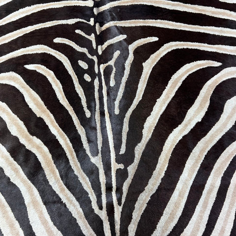 Genuine Zebra Cowhide Rug Size: 7.2x6 feet D-743