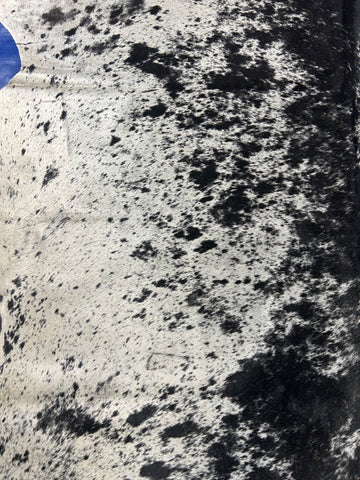 Salt & Pepper Black and White Cowhide Rug (fire brands) Size: 8x7 feet D-263