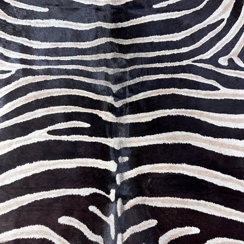 Genuine Zebra Cowhide Rug Size: 7.2x6 feet D-743