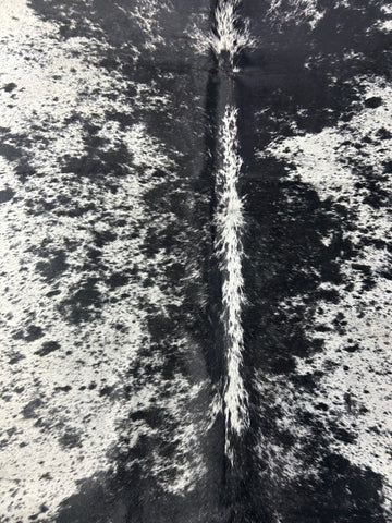 Salt & Pepper Black and White Cowhide Rug (fire brands) Size: 8x7 feet D-263