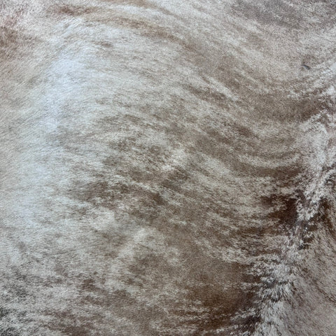 Huge Beige Brindle Cowhide Rug Size: 8.2x7 feet Z-225