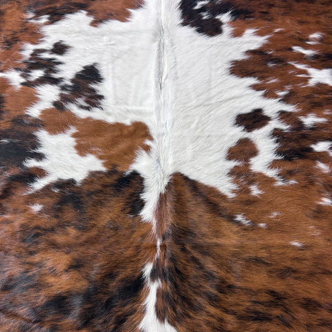 Tricolor Cowhide Rug (45.75 sq ft) Size: 8x7 feet Colombia-298