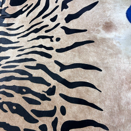 Tiger Print Cowhide Rug Size: 8.5x7 feet Z-228