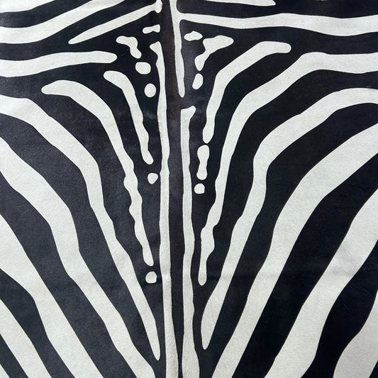 African Zebra Cowhide Rug (some imperfections) Size: 7x5.5 feet Z-229