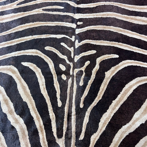 Genuine Zebra Print Cowhide Rug (brown inner stripes and outer stripes) Size: 6.5x5.5 feet Z-232