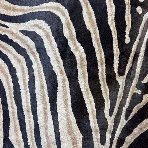 Genuine Zebra Print Cowhide Rug (brown inner stripes and outer stripes) Size: 6.5x5.5 feet Z-232