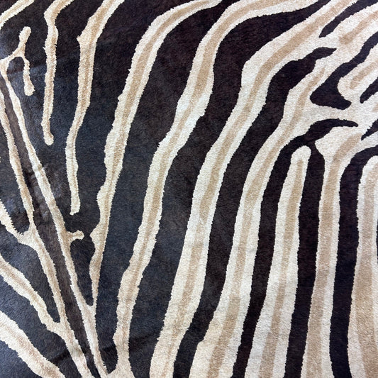 Genuine Zebra Print Cowhide Rug (brown inner stripes and outer stripes) Size: 6.5x5.5 feet Z-232