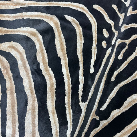 Genuine Zebra Print Cowhide Rug (black inner stripes and brown outer stripes) Size: 7x5.5 feet Z-233