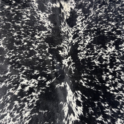 Black & White Speckled Cowhide Rug Size: 7x6.5 feet D-753