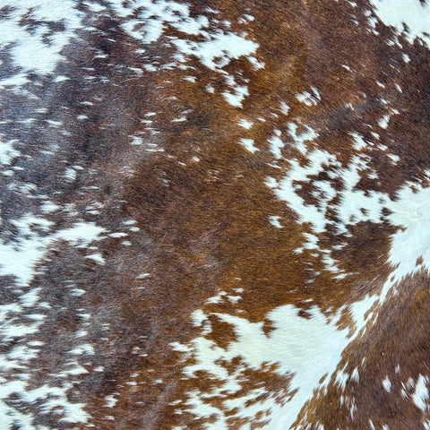 Brown & White Speckled Cowhide Rug Size: 7x6 feet D-759