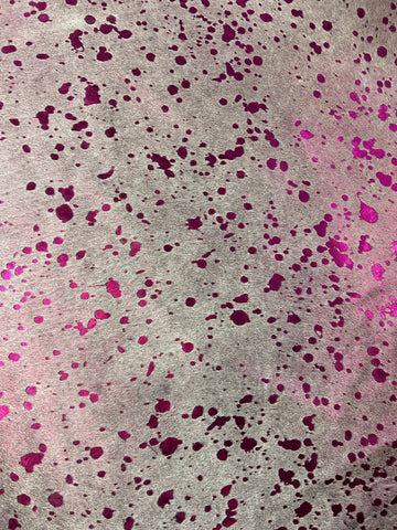 Pink Metallic Cowhide Rug Size: 7.2x7 feet D-291