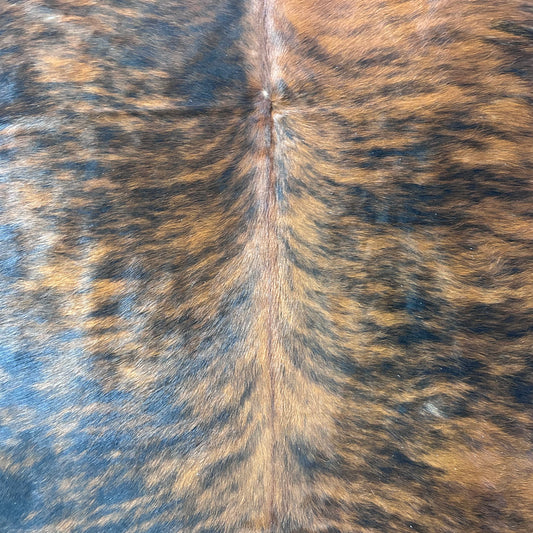 Dark Brindle Cowhide Rug Size: 6x6.5 feet L-001