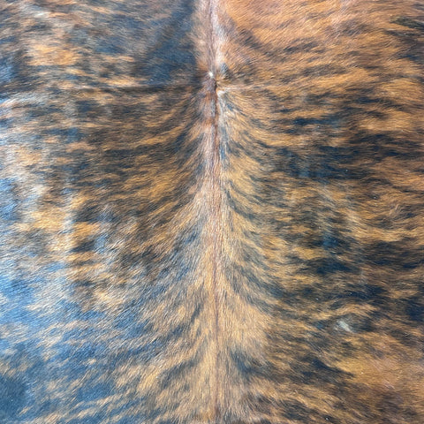 Dark Brindle Cowhide Rug Size: 6x6.5 feet L-001