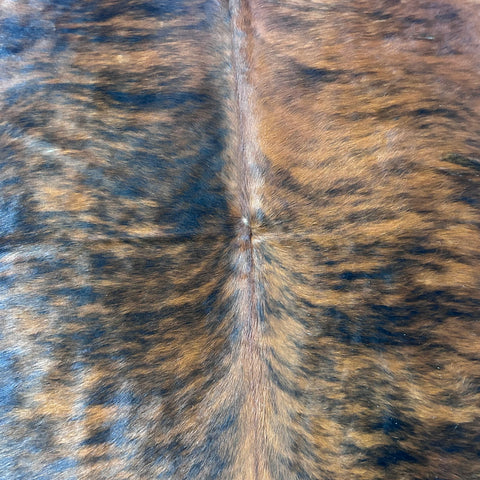 Dark Brindle Cowhide Rug Size: 6x6.5 feet L-001