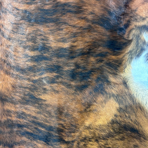 Dark Brindle Cowhide Rug Size: 6x6.5 feet L-001