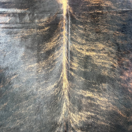 Dark Brindle with Light Dorsal Line Cowhide Rug Size: 7.7x6 feet L-002