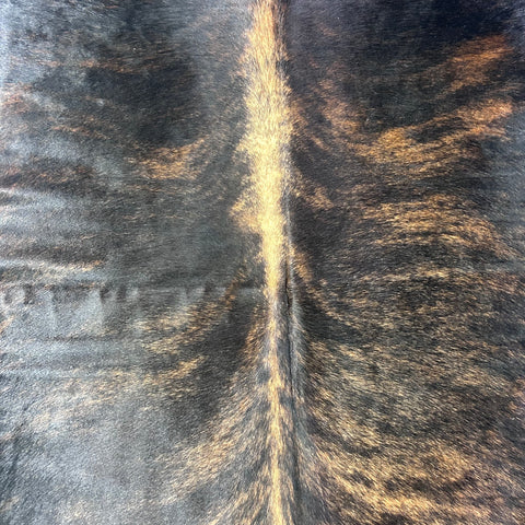 Dark Brindle with Light Dorsal Line Cowhide Rug Size: 7.7x6 feet L-002