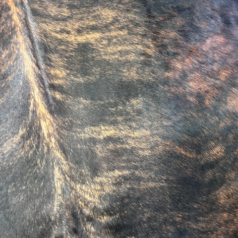 Dark Brindle with Light Dorsal Line Cowhide Rug Size: 7.7x6 feet L-002