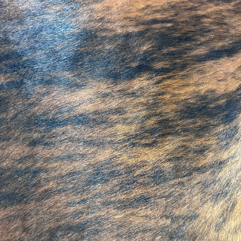 Dark Brindle Cowhide Rug with Lighter Brown Center Size: 7x5.7 feet L-003