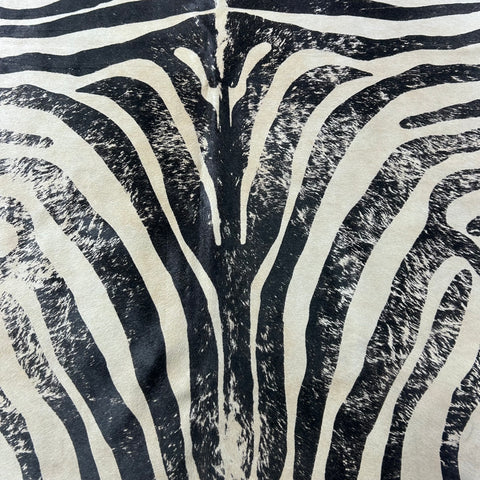 Distressed Zebra Cowhide Rug Size: 7.2x5.7 feet J-102