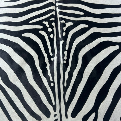 African Zebra Print Cowhide Rug Size: 7x6 feet Z-239