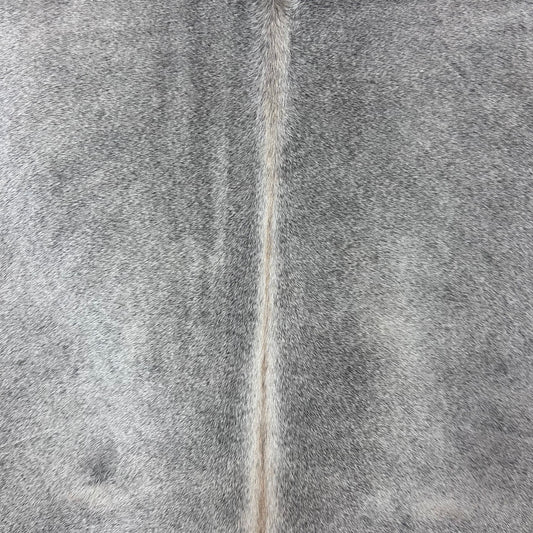 Solid Light Grey Cowhide Rug Size: 6.5x6 feet Y-095