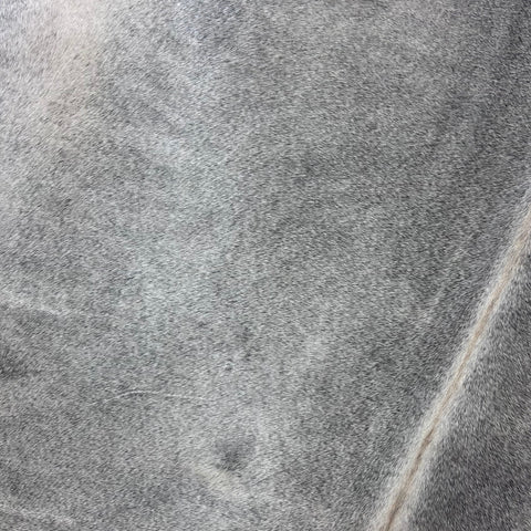 Solid Light Grey Cowhide Rug Size: 6.5x6 feet Y-095
