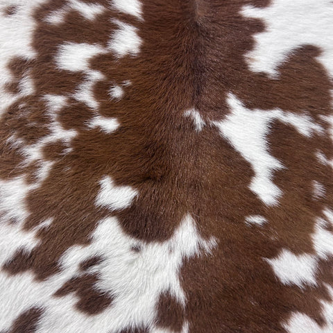 Brown and White Calf Skin (longish hair) Size: 45x40" X-001