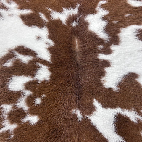 Brown and White Calf Skin (longish hair) Size: 45x40" X-001