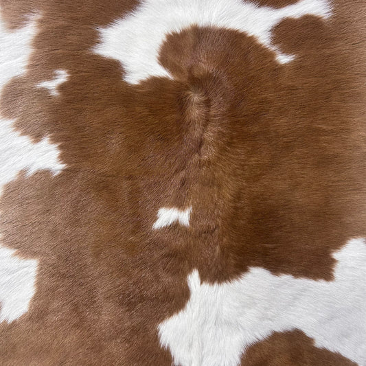 Light Brown and White Calf Skin (longish hair) Size: 39x35" X-002