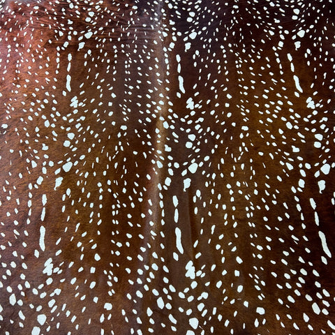 Dark Axis Deer Printed Cowhide Rug Size: 7.2x5.7 feet Z-244