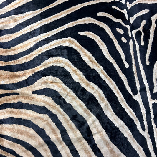 Dark Genuine Zebra Cowhide Rug Size: 7.2x6 feet Y-107