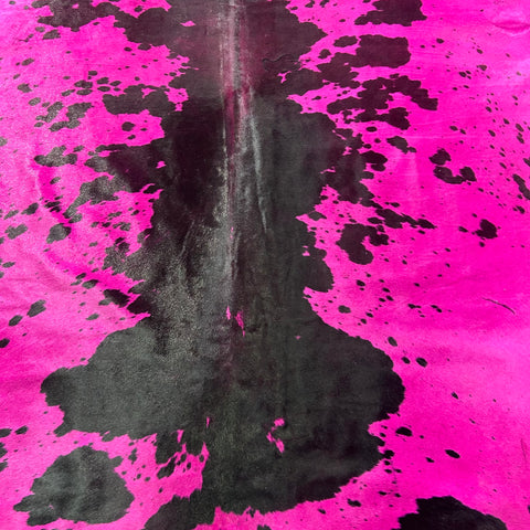 Dyed Pink Spotted Cowhide Rug Size: 7.2x7 feet Y-194