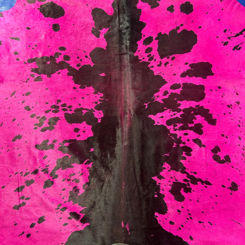Dyed Pink Spotted Cowhide Rug Size: 7.2x7 feet Y-194