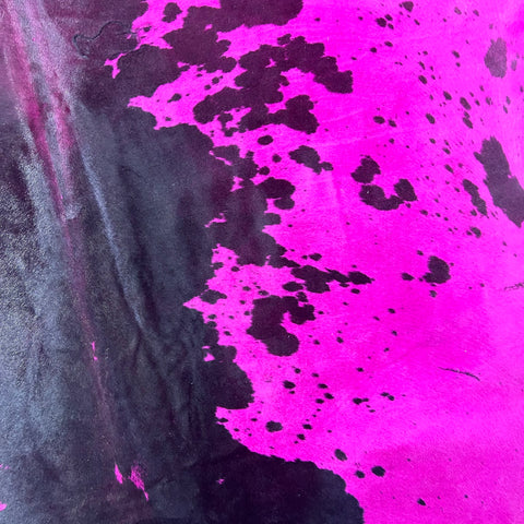 Dyed Pink Spotted Cowhide Rug Size: 7.2x7 feet Y-194