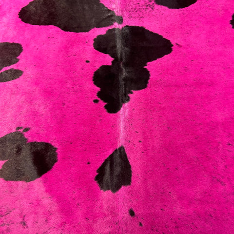 Dyed Pink Spotted Cowhide Rug Size: 6.5x6.5 feet Y-195