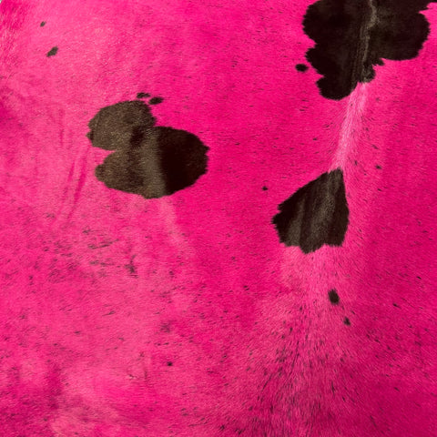 Dyed Pink Spotted Cowhide Rug Size: 6.5x6.5 feet Y-195