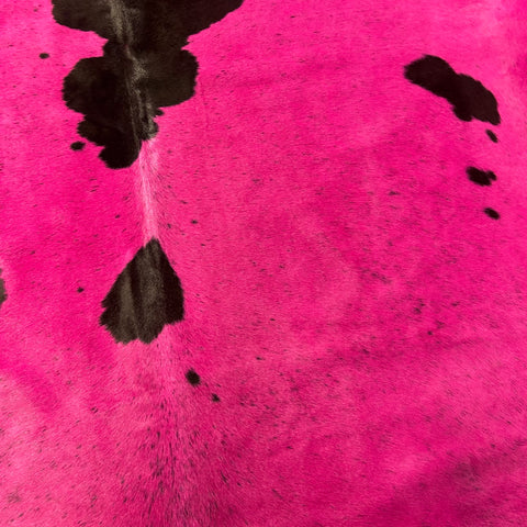 Dyed Pink Spotted Cowhide Rug Size: 6.5x6.5 feet Y-195